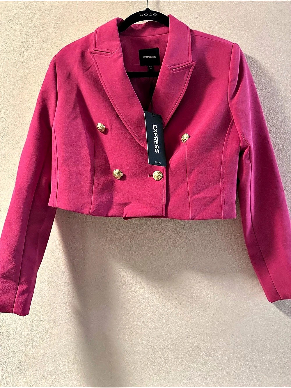 Express Cropped Blazer Cropped Double-Breasted Pink Blazer XS NWT